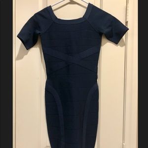 Blue Bandage Bebe Dress - XS